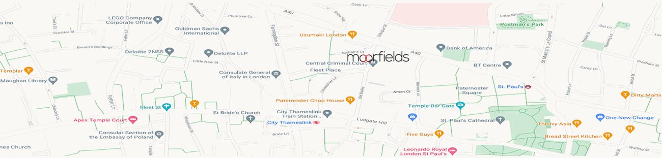 Map of OUR OFFICESMoorfields Advisory Ltd20 Old Bailey,London, EC4M 7AN