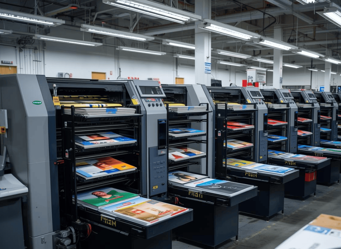 commercial printing company facility with signage and industrial equipment, used as a case study example in a pre-pack administration